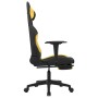Silla gaming con reposapiés tela amarillo y negro en Sillas gaming | Comprar online en Foru.es