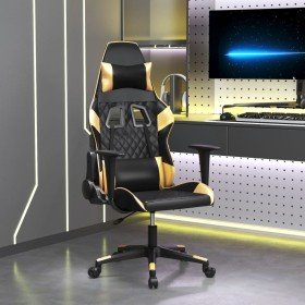 Silla gaming cuero sintético negro y dorado en Sillas gaming | Comprar online en Foru.es