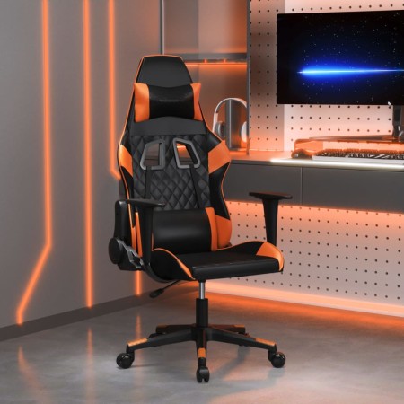 Silla gaming cuero sintético negro y naranja en Sillas gaming | Comprar online en Foru.es