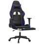 Silla gaming con reposapiés cuero sintético negro azul en Sillas gaming | Comprar online en Foru.es
