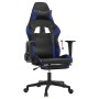 Silla gaming con reposapiés cuero sintético negro azul en Sillas gaming | Comprar online en Foru.es