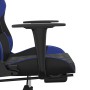 Silla gaming con reposapiés cuero sintético negro azul en Sillas gaming | Comprar online en Foru.es