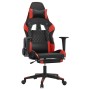 Silla gaming con reposapiés cuero sintético negro rojo en Sillas gaming | Comprar online en Foru.es