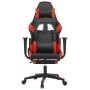 Silla gaming con reposapiés cuero sintético negro rojo en Sillas gaming | Comprar online en Foru.es