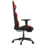 Silla gaming con reposapiés cuero sintético negro rojo en Sillas gaming | Comprar online en Foru.es