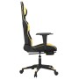 Silla gaming con reposapiés cuero sintético negro dorado en Sillas gaming | Comprar online en Foru.es