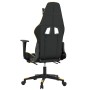 Silla gaming con reposapiés cuero sintético negro dorado en Sillas gaming | Comprar online en Foru.es