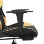 Silla gaming con reposapiés cuero sintético negro dorado en Sillas gaming | Comprar online en Foru.es