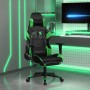 Silla gaming con reposapiés cuero sintético negro verde en Sillas gaming | Comprar online en Foru.es