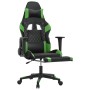 Silla gaming con reposapiés cuero sintético negro verde en Sillas gaming | Comprar online en Foru.es