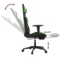 Silla gaming con reposapiés cuero sintético negro verde en Sillas gaming | Comprar online en Foru.es