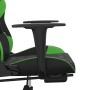 Silla gaming con reposapiés cuero sintético negro verde en Sillas gaming | Comprar online en Foru.es