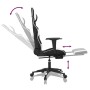 Silla gaming con reposapiés cuero sintético negro blanco en Sillas gaming | Comprar online en Foru.es