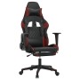 Silla gaming con reposapiés cuero sintético negro rojo tinto en Sillas gaming | Comprar online en Foru.es