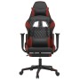 Silla gaming con reposapiés cuero sintético negro rojo tinto en Sillas gaming | Comprar online en Foru.es