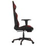 Silla gaming con reposapiés cuero sintético negro rojo tinto en Sillas gaming | Comprar online en Foru.es