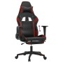 Silla gaming con reposapiés cuero sintético negro rojo tinto en Sillas gaming | Comprar online en Foru.es