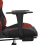 Silla gaming con reposapiés cuero sintético negro rojo tinto en Sillas gaming | Comprar online en Foru.es