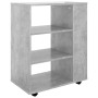Armario ruedas madera contrachapada gris hormigón 60x35x75 cm de vidaXL, Taquillas y armarios de almacenamiento - Ref: Foro24...