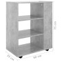 Armario ruedas madera contrachapada gris hormigón 60x35x75 cm de vidaXL, Taquillas y armarios de almacenamiento - Ref: Foro24...