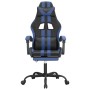 Silla gaming con reposapiés cuero sintético negro azul en Sillas gaming | Comprar online en Foru.es