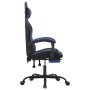 Silla gaming con reposapiés cuero sintético negro azul en Sillas gaming | Comprar online en Foru.es