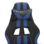 Silla gaming con reposapiés cuero sintético negro azul en Sillas gaming | Comprar online en Foru.es
