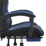Silla gaming con reposapiés cuero sintético negro azul en Sillas gaming | Comprar online en Foru.es