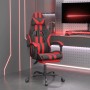 Silla gaming con reposapiés cuero sintético negro rojo en Sillas gaming | Comprar online en Foru.es