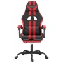 Silla gaming con reposapiés cuero sintético negro rojo en Sillas gaming | Comprar online en Foru.es