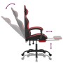 Silla gaming con reposapiés cuero sintético negro rojo en Sillas gaming | Comprar online en Foru.es