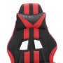 Silla gaming con reposapiés cuero sintético negro rojo en Sillas gaming | Comprar online en Foru.es