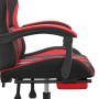 Silla gaming con reposapiés cuero sintético negro rojo en Sillas gaming | Comprar online en Foru.es