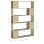 Librería separador contrachapada roble Sonoma 100x24x155 cm de vidaXL, Librerías y estanterías - Ref: Foro24-809200, Precio: ...