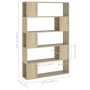 Librería separador contrachapada roble Sonoma 100x24x155 cm de vidaXL, Librerías y estanterías - Ref: Foro24-809200, Precio: ...