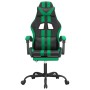 Silla gaming con reposapiés cuero sintético negro verde en Sillas gaming | Comprar online en Foru.es