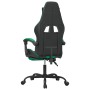 Silla gaming con reposapiés cuero sintético negro verde en Sillas gaming | Comprar online en Foru.es