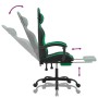 Silla gaming con reposapiés cuero sintético negro verde en Sillas gaming | Comprar online en Foru.es