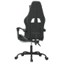 Silla gaming con reposapiés cuero sintético negro blanco en Sillas gaming | Comprar online en Foru.es