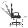 Silla gaming con reposapiés cuero sintético negro blanco en Sillas gaming | Comprar online en Foru.es