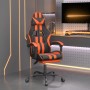 Silla gaming con reposapiés cuero sintético negro naranja en Sillas gaming | Comprar online en Foru.es