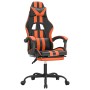 Silla gaming con reposapiés cuero sintético negro naranja en Sillas gaming | Comprar online en Foru.es