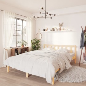 Estructura de cama madera maciza de pino 140x200 cm de vidaXL, Camas y somieres - Ref: Foro24-810082, Precio: 93,61 €, Descue...