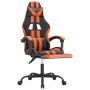 Silla gaming con reposapiés cuero sintético negro naranja en Sillas gaming | Comprar online en Foru.es