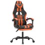 Silla gaming con reposapiés cuero sintético negro naranja en Sillas gaming | Comprar online en Foru.es