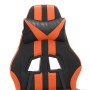 Silla gaming con reposapiés cuero sintético negro naranja en Sillas gaming | Comprar online en Foru.es
