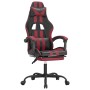Silla gaming con reposapiés cuero sintético negro rojo tinto en Sillas gaming | Comprar online en Foru.es