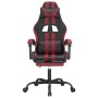 Silla gaming con reposapiés cuero sintético negro rojo tinto en Sillas gaming | Comprar online en Foru.es