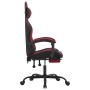 Silla gaming con reposapiés cuero sintético negro rojo tinto en Sillas gaming | Comprar online en Foru.es