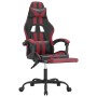 Silla gaming con reposapiés cuero sintético negro rojo tinto en Sillas gaming | Comprar online en Foru.es
